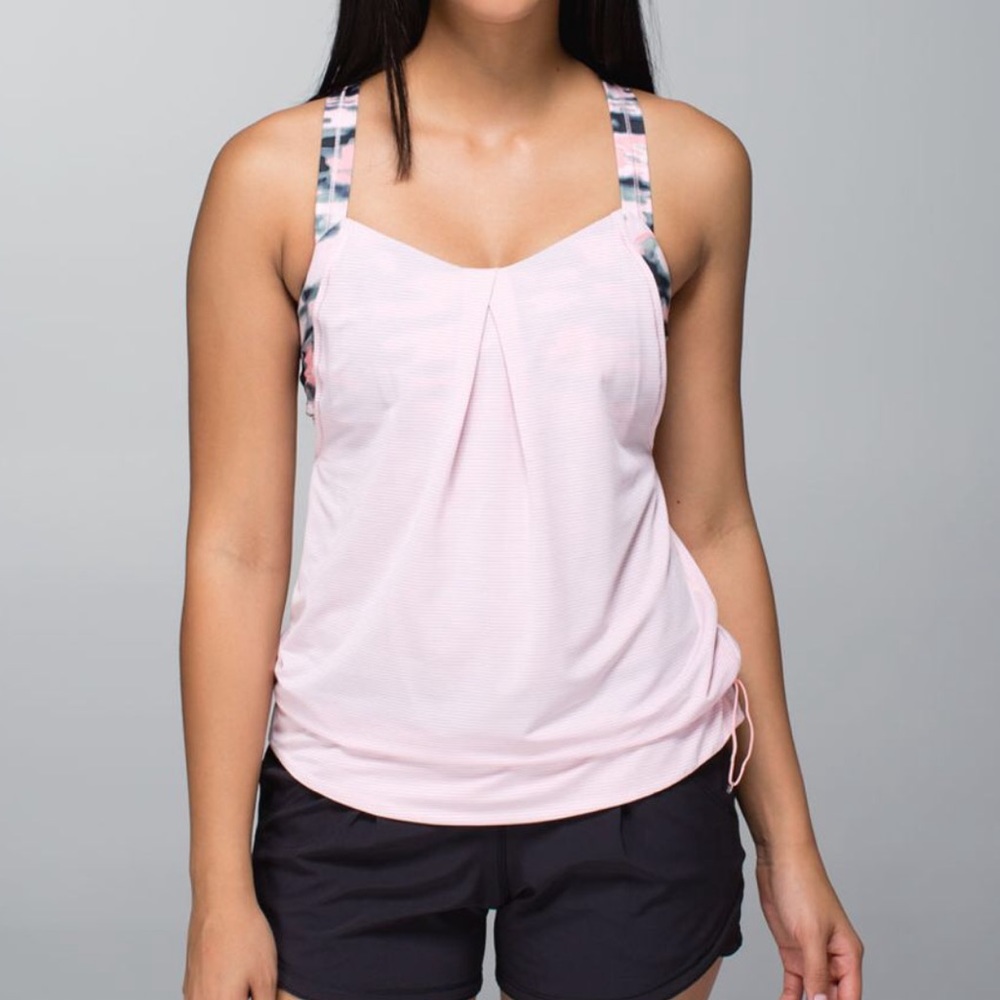 ✨Lululemon RestLess Pink Camo Sports Bra Top Sleeveless  6 Barbiecore Ballet - Picture 2 of 16